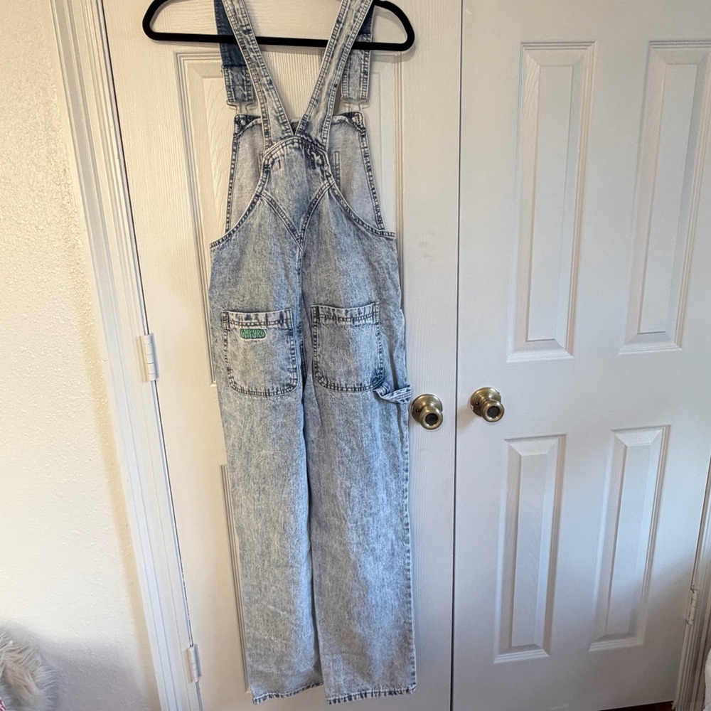 Empyre Acid Wash Denim Overalls Medium Y2K 90s Carpenter Streetwear - Picture 4 of 9